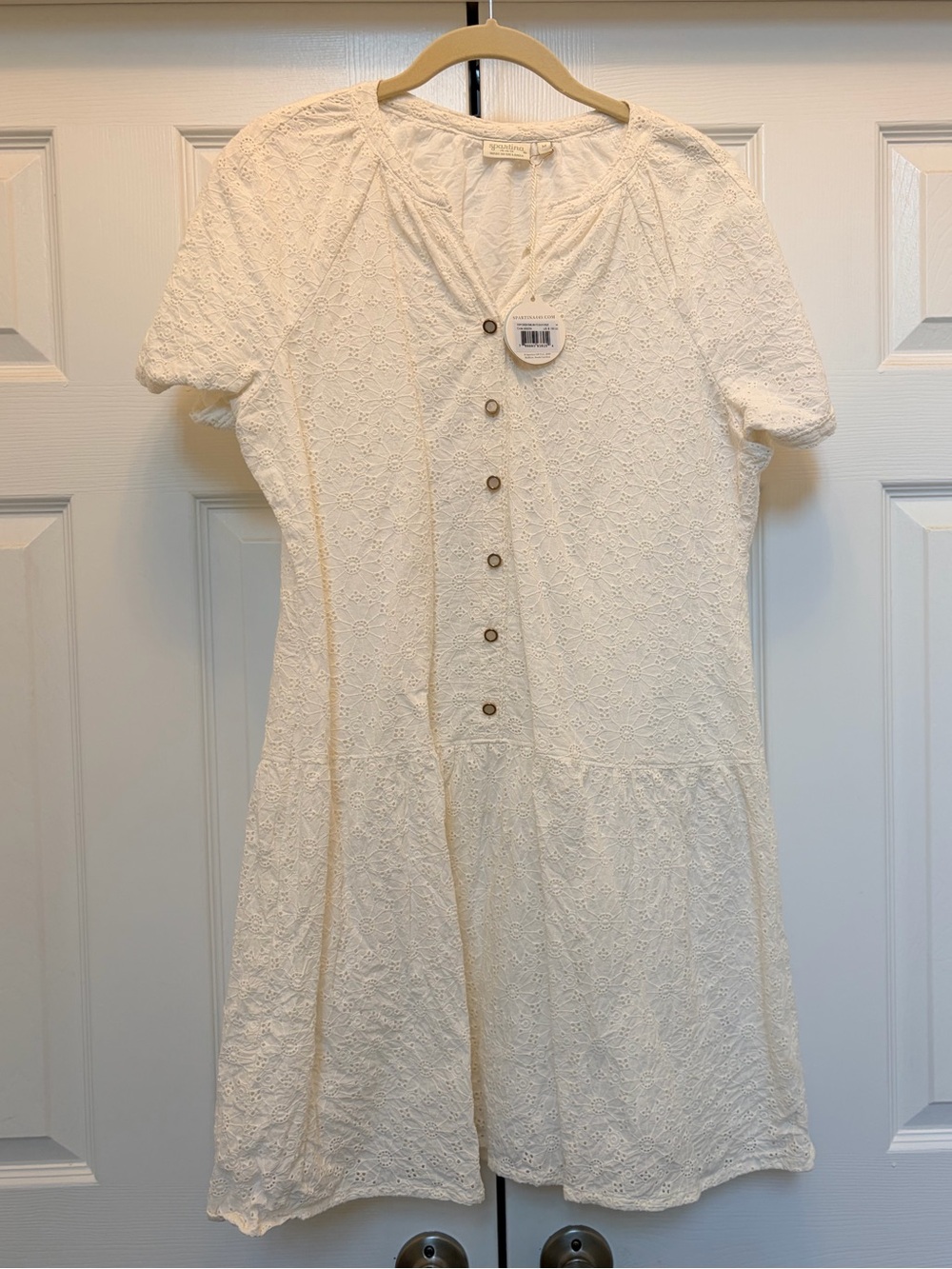 Spartina 449 Poppy Dress Pearl White Daisy Eyelet
